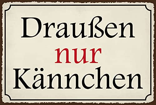Generisch Tin Sign Retro Blechschild 20x30 cm Draußen nur Kännchen Kult Klassiker Gartenbetrieb Terrasse Dekoration Bar Kneipe Sammler