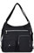NOTAG Damen Nylon Schultertasche, Große Kapazität Reise Multipocket Shopper Umhängetasche Leicht Rucksack (Schwarz)