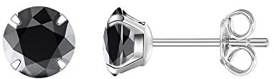 HIKARO Hypoallergene Titan-Ohrringe für empfindliche Ohren Birthstone Kristall Zirkonia Ohrstecker, Implantat Qualität durchbohrt Beiträge (5mm, Black CZ)