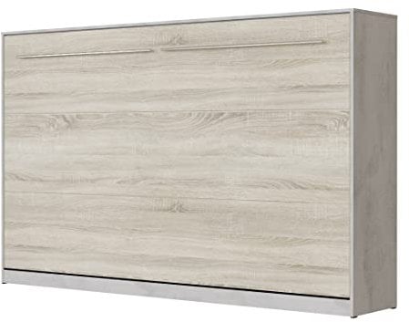 SMARTBett Schrankbett Standard 90x200 120x200 140x200 160x200 Bettschrank Wandbett Beton/Eiche Sonoma 120 Horizontal