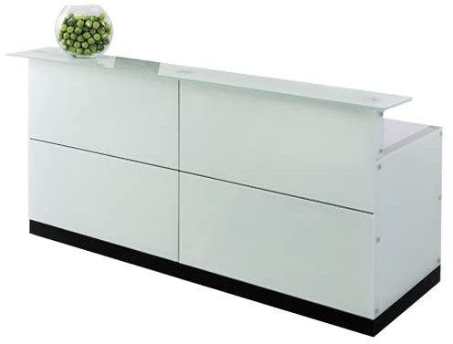 Jet-Line® | Empfang | Büromöbel | Empfangstheke Davos II | Theke | Büro | Möbel | 2,2 m | 2 Personen Arbeitsplatz | Praxis | Kanzlei | Office | Weiss