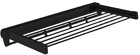 F Fityle Wäscheständer Wandmontage Klappbar, Ausziehbare Wandmontage, Platzsparender Akkordeon Trockenständer, Clothes Drying Rack Wall für Balkon Badezimmer Kleiderschrank, Schwarz
