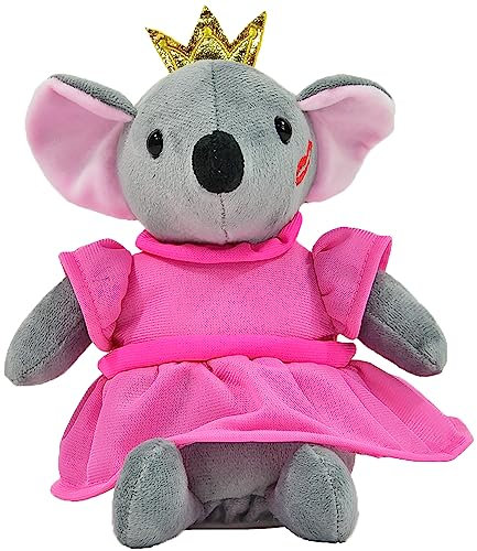 Kögler 76907 - Labertier Maus Prinzessin Sophia, ca. 20,5 cm groß, nachsprechende Plüschfigur mit Wiedergabefunktion, plappert alles witzig nach und bewegt sich