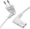 Sonero® Euro power cord, cavo di alimentazione per elettrodomestici, spina Euro 90° a presa IEC 90° C7, 3,00 m, bianco