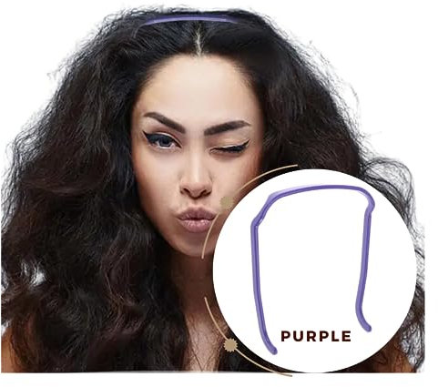 Cerchietto rettangolare per capelli ricci, folti e teste grandi, elegante fascia simile agli occhiali da sole, accessorio per capelli per uomo/donna (1 pezzo, viola)