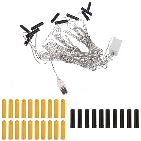 Éliminateur de Piles AA/AAA 4.5V et 3V, Accessoire de transformateur pour Bougies électroniques, Jouets et lumières électriques (AAA 10in1)