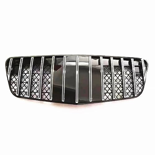 FLORENTER Auto Front Gril GT-Stil Frontgrill Racing Grills Für Mercedes Für Benz W211 E-Klasse 2007–2009, Chrom, Obere Stoßstange, Ansaughauben-Abdeckung, Netzgitter Kühlergrill Sportgrill