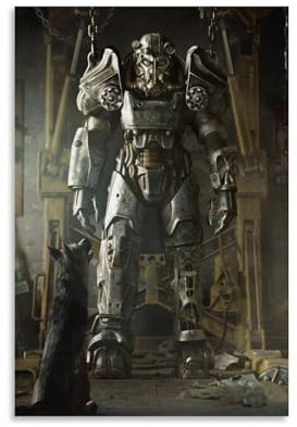ENILSA Fallout New Vegas Power ArmorCanvas Póster de pintura decorativa lienzo póster de pared e imagen de arte impresión moderna familia dormitorio decoración carteles 24 x 36 pulgadas (60 x 90 cm)