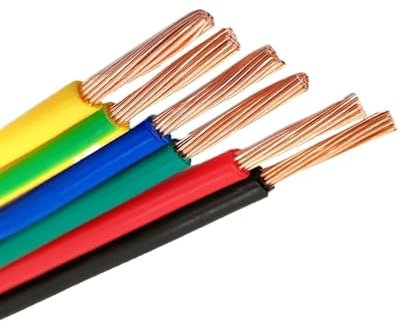 Trunking Solid Single Core Copper Electrical Wires 20AWG 12AWG 0.5mm 1.5mm 10mm Square Stranded Flexible Soft Cable Connector Loom (Color : Yellow, Size : 5Meter 10 AWG-6mm2)