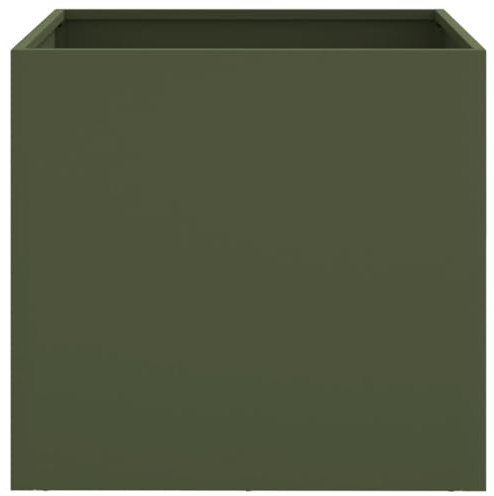 vidaXL Fioriere 2 pz Verde Oliva 49x47x46 cm in Acciaio