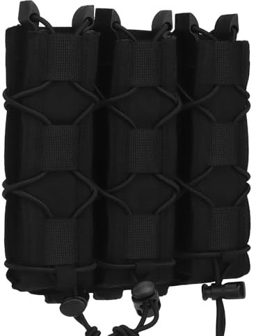 GYDEHUTJ Dreifach erweiterbare MP5 MP7 Magazintasche, Molle Lang 9mm Taktische Magazinholster Schnellzugriff Taschenlampe Halter Gürtel Weste Montage