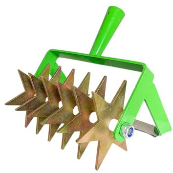 pokm toolsmarket - Kultivator Sternfräse mit 6 Sternen und Jätemesser, Krümler 21 cm, Bodenkrümler, Rollhacke 2-Reihe, BR: 20cm, Gartengerät EU-Produktion TMX