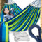 Garten-Hängematte auf einem Gestell 80x200 cm blau Bequeme blau-gestreifte Garten-Hängematte mit Gestell Für den Innen- und Außenbereich, Hängeschaukel, Gartenzubehör, Campingzubehör
