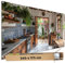 TRIOSK Große Motivplane Sichtschutz Zaunblende mit Motiv Gartenküche Landhaus Mediterran Motivbanner Garten Deko Plane Blickdicht für Zaun Terrasse Gartenzaun Zaunplane PVC 340x173 cm