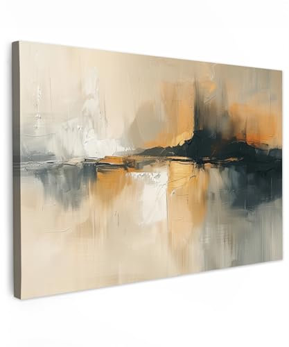 MuchoWow© Leinwandbild Groß 120x80 cm XXL Dekoration Wohnzimmer Bilder Pictures Wall Decoration Living Room Wohnungs Deko Moderne Bild Modern - Kunst - Abstrakt - Schwarz