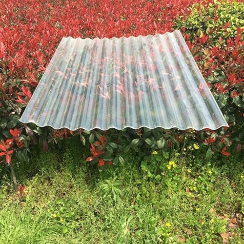 Transparente Wellplatte,FRP-Tageslichtplatten,2mm 5pcs Glasfaser-Tageslichtpaneele, Dachplatten Für Garagenschuppen,UV-beständige Dachplatten,Geräuschlose Transparent Wetterfest Dachpaneele(35*20in)