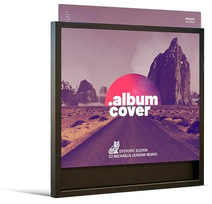 JUNOMI® Schallplatten Rahmen Schwarz | für Single LP Cover 30,4 – 31,3 cm | Vinyl Rahmen | Deko, Bilderrahmen, Wandrahmen