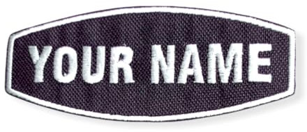 Personalised Embroidered Iron On Sew Patches Buble Style for Custom Name Badges, Customized Biker Jacket, Vest, Motor Club, School, Fancy Dress Uniform Jeans Labels (Custom Colour, Medium)
