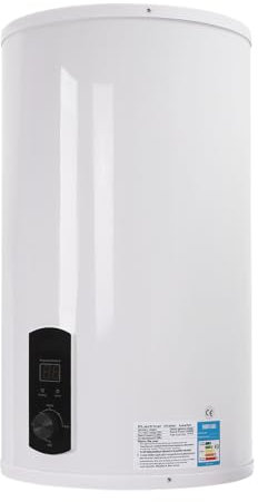 Boiler scaldacqua elettrico verticale 70L, scaldabagno a parete 2000W con kit di stoccaggio, schermo LED, rubinetto e soffione a mano