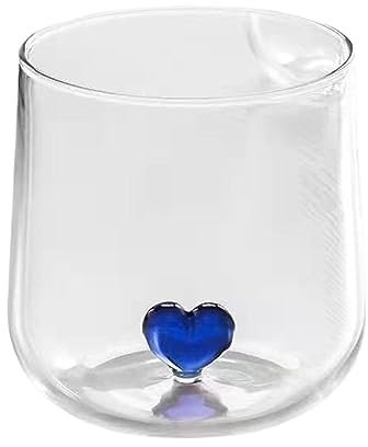 Couple Love Heart Glass Mug Transparent Water Tea Milk Coffee Cup for Home Decoration