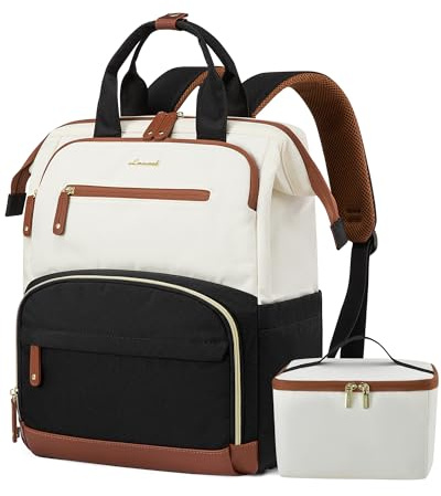 LOVEVOOK Lunch Backpack for Women, Laptop Bag with Insulated Cooler Lunch Box, Teacher Nurse Work Backpack for Camping Picnic