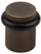 Elegant Antique Brass Knurled Floor Doorstops 40mm Diameter - Solid Brass & Rubber Stopper