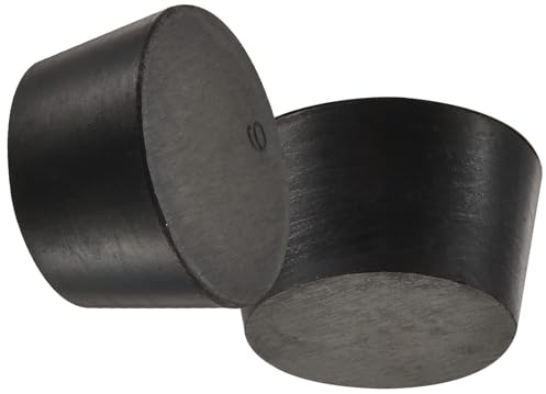TOP-VIGOR Kegelförmiger Gummistopfen, 42 mm bis 50 mm, massiver Reagenzgläser, Stopfen, schwarz, für Labor, Zuhause, 3 Stück