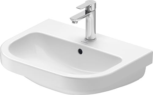 Duravit D-Code Waschtisch, mit Hahnloch, mit Überlauf, 550x430x165mm, Weiß Hochglanz, 2398550000