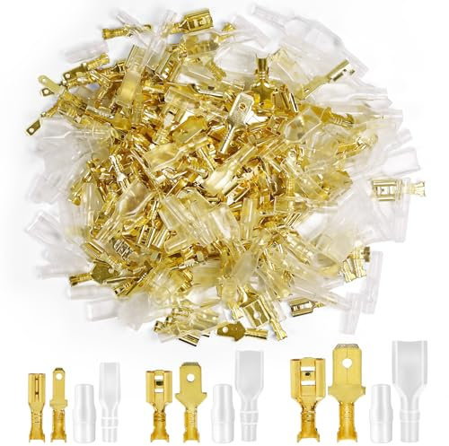 600 Stück Elektrische Kabelschuhe, Flachsteckhülsen Set, Kabelschuhe Flachstecker 2,8mm/4,8mm/6,3mm, Männlich & Weiblich Steckverbinder mit Isolierhülse, Kfz Flachstecker Set für Auto, Elektrik