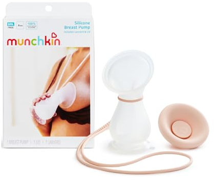 Munchkin Silicone Breast Pump | Breastfeeding Manual Pump Holds up to 120ml of Milk| Ergonomic Design & Easy to Use | Breastfeeding & Baby Essentials