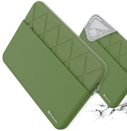 Smatree Laptop Sleeve for 13.5 inch Microsoft Surface Laptop 6/5/4/3, 13 inch Microsoft Surface Computer Case with Accessory Pocket, YKK Zipper, Patented Super Corner Design, Green (E413G)