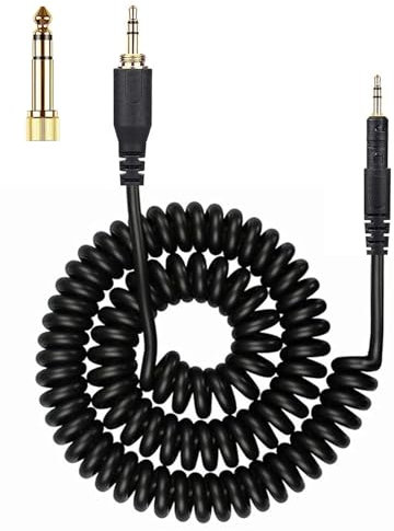 Zosvoses ATH M50X Cable Compatible with Audio Technica ATH-M50X, ATH-M40X, ATH-M60X, ATH-M70X Headphones, Coiled Audio Cable with 6.35mm Adapter, 5-10ft