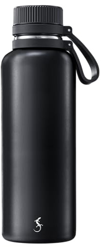 LURCH Isolierflasche Outdoor Edelstahl mit kratzfester Pulverbeschichtung 1l schwarz
