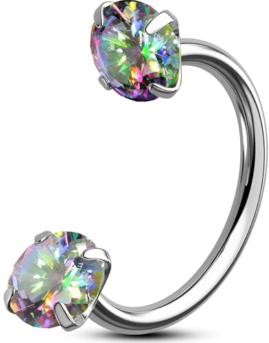 OUFER Body Piercing Titan Nasenpiercing Ring 20G Hufeisen Piercing 6/7/8mm | Nasenring Hoop Septum Piercing Ring Helix Conch Tragus Nostril in Silber Rose Schwarz Blau Lila nasenring für Damen Herren