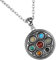Cupimatch Herren Halskette, Exquisit Edelstahl Sechs Worte des Mantra Buddhismus Gravur Kugel Anhänger mit 55 Kette Halsband, silber