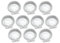 Fackelmann 2433250 Lot de 10 plats à Saint-Jacques en aluminium, plats à coquille Saint-Jacques, Aluminium, Argenté, 12,6 x 12,7 x 1,6 cm