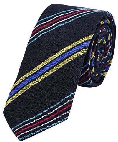 DonDon Herren Krawatte gestreift 6 cm schwarz