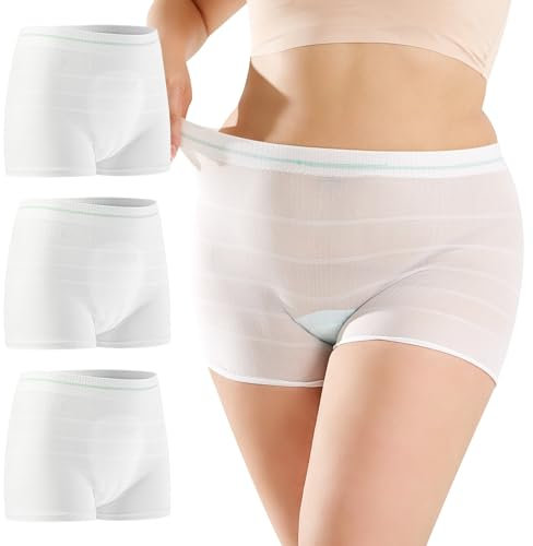 HANSILK 3 pzas. Bragas de Maternidad/Postparto, Cómodas Sin Costuras y Sin Presión en el Abdomen para el Embarazo/Recuperación después de una Cesárea