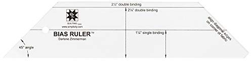 Dimensions 8829465 EZ Quilt Schrägschnitt-Lineal Kleines Schrägband und Quiltschablone, Kunststoff