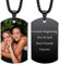 VIBOOS Custom Dog Tag Anhänger Halskette Gravur Datum/Text/Bilder Edelstahl personalisierte Halskette für Männer Frauen Jungen Mädchen Bundle mit Verstellbarer Kette, Schlüsselbund, Schalldämpfer.