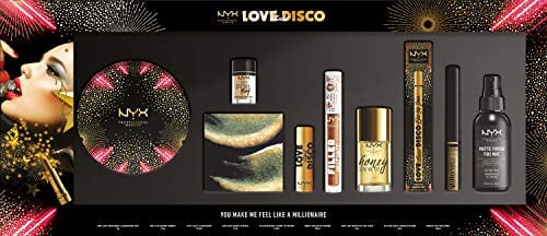 NYX Professional Makeup You Make Me Feel Like a Millionaire Makeup Set, 9-teilig, Goldfarbenes Makeup für Augen, Lippen, Gesicht für Makeup-Fans