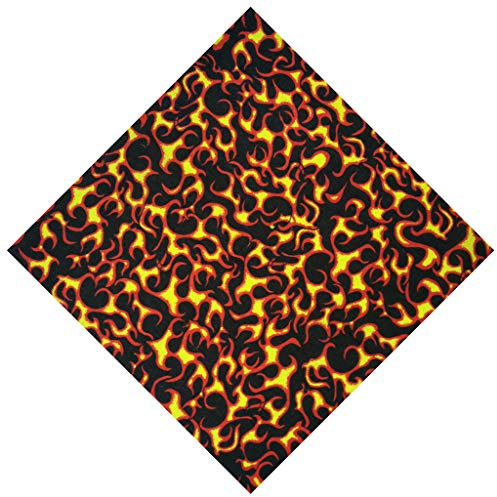 WOWOWO Stirnband Bandana Harajuku Biker Flame Fire Print Schutz Mehrzweck Nahtloser quadratischer Schal Motorrad Hip-Hop Stirnband Bandana Halsbindung