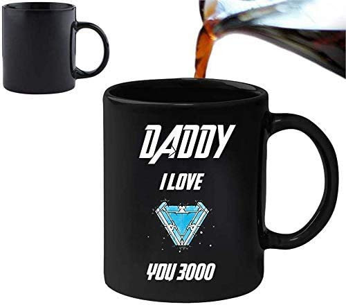 Acen Merchandise Daddy Superhero Mug - Daddy I Love You 3000 Novelty 11oz Magic Heat Changing Mug & Gift Box Set Tea Coffee Office Work Home