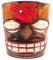 Walensee Cache-Pot Tiki en Bois Motif Fleur
