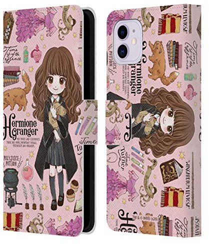 Head Case Designs Officially Licensed Harry Potter Hermione Pattern Deathly Hallows XXXVII Leather Book Wallet Case Cover Compatible With Apple iPhone 11