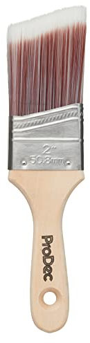 ProDec 2 inch Premier Trade Professional Synthetic Short Handle Cutting In Paint Brush for Sharp Edge Lines Painting with Emulsion, Gloss and Satin Paints on Walls, Ceilings, Wood and Metal, 2 50mm