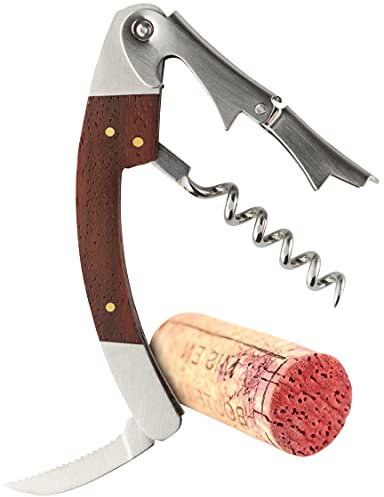 Taylors Eye Witness 3-in-1 Bottle Opener And Corkscrew Tool - Taproom Collection Rosewood And Stainless Steel Waiters Friend. Ideal Cocktail-Making Accessories. Features Foil And Tin Can Cutter.