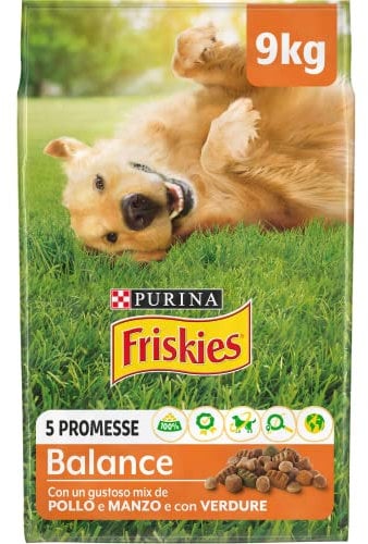 PURINA FRISKIES Balance Crocchette per Cani Adulti con Pollo, Manzo e Verdure Sacco da 9kg