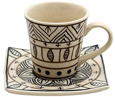 Gall&Zick Espressotasse mit Unterteller schwarz/weiß Set/4