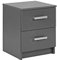 Inter Link - Kommode - Nachtschrank - Nachtkommode - 2 Schubladen - Grau - Elenzio 2S